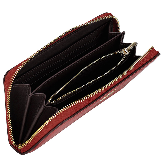 コーチ 長財布 レザー ダークブラウン レッド ブラック 未使用 71031 COACH 長財布 ブラック/レッド COACH - コーチ 長財布 レザー ダーク