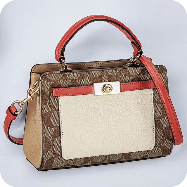 コーチ ハンドバッグ レディース ブランド COACH シグネチャー C8318 IMLOT 1 カーキ ホワイト マルチの通販は 20,279円