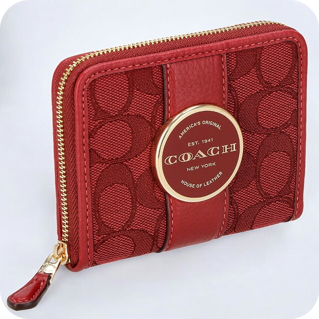 コーチ 二つ折り財布 レディース ブランド COACH シグネチャー C8323 IMP1Y レッド ウォレット 高級 おしゃれ プレゼント 実用的
