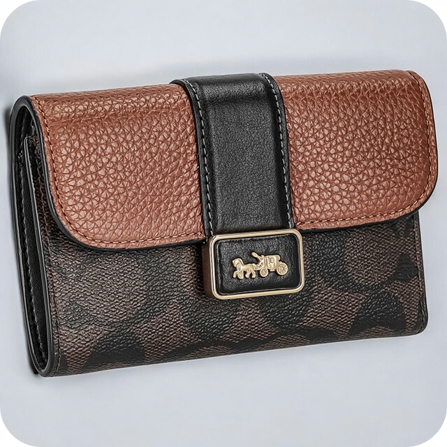 コーチ 二つ折り財布 レディース ブランド COACH シグネチャー CC060 IMW6R 1 ブラウン