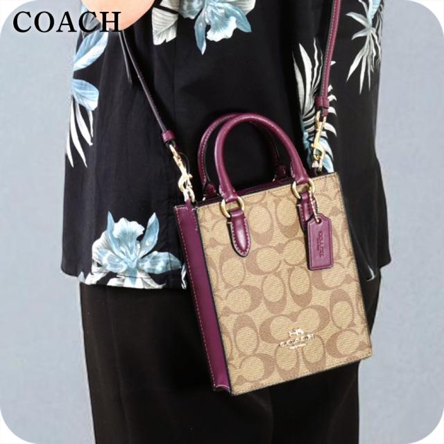 【美品】コーチ F12317 シグネチャー ハンドバッグ レザー キャンバス コーチ 2wayハンドバッグ シグネチャー キャンバスレザー カーキー