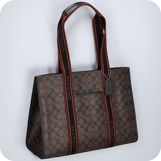 コーチ トートバッグ メンズ ブランド COACH シグネチャー CM865 SVBMC ブラウンマルチ 軽量 手提げ ブランド 高級 おしゃれ プレゼント 男性 実用的 かっこいい