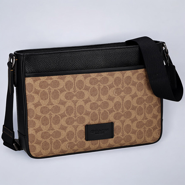 コーチ ショルダーバッグ メンズ ブランド COACH シグネチャー CV761 QBNRX 1 ブラウン/ブラックの通販はショルダーバッグ