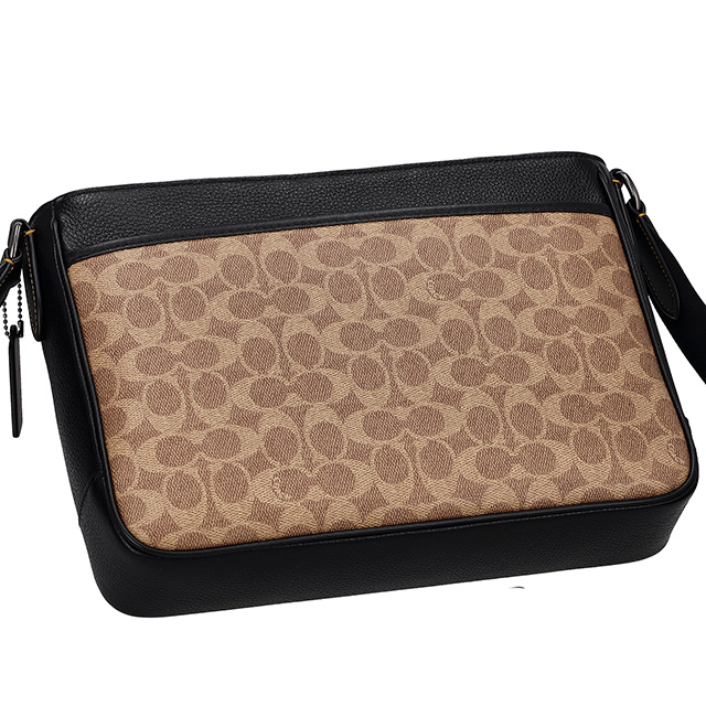 コーチ ショルダーバッグ メンズ ブランド COACH シグネチャー CV761 QBNRX 1 ブラウン/ブラックの通販は