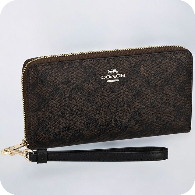 コーチ 長財布 レディース ブランド COACH シグネチャー CW778 IMXAQ ウォルナット/ブラック ウォレット 高級 おしゃれ プレゼント 実用的