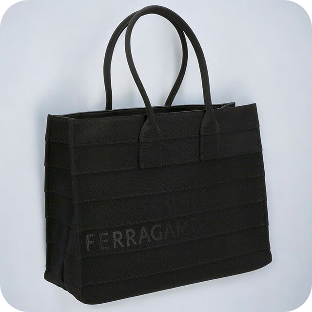 フェラガモ トートバッグ レディース ブランド Ferragamo 213985FABRIC NER 765 607 ブラック
