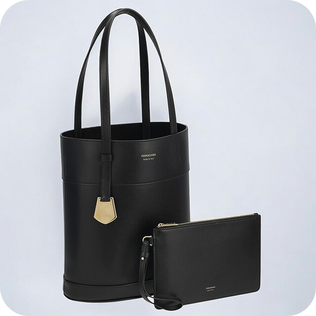 フェラガモ トートバッグ レディース ブランド Ferragamo 217533CALF NER 770 686 ブラックの通販は