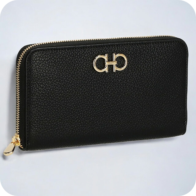 フェラガモ 長財布 レディース ブランド Ferragamo 220405CALF NER 758 661 ブラックの通販は