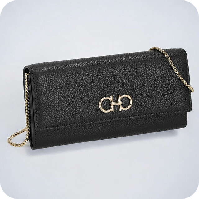 フェラガモ 長財布 レディース ブランド Ferragamo 220636CALF NERR 770 374 ブラックの通販は