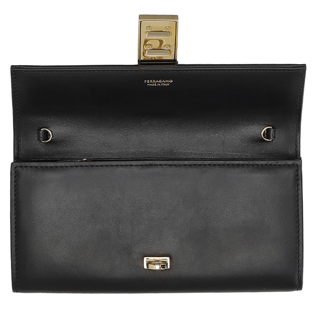 フェラガモ 長財布 レディース ブランド Ferragamo 220668CALF NER 775 132 ブラック_2