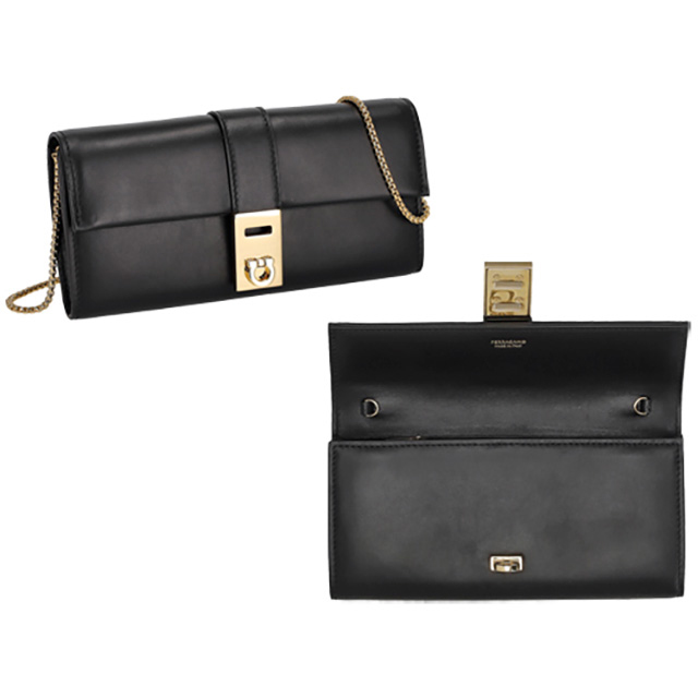 フェラガモ 長財布 レディース ブランド Ferragamo 220668CALF NER 775 132 ブラック_4