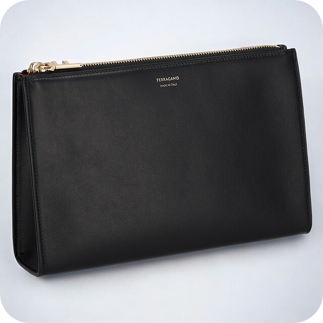 フェラガモ ポーチ レディース ブランド Ferragamo 220801CALF NE NC 775 308 ブラック/ブラウン