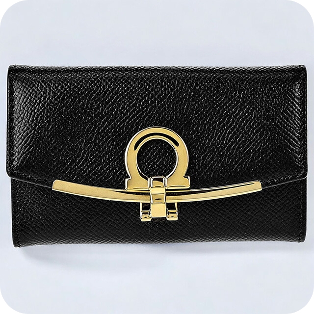 フェラガモ キーケース レディース ブランド Ferragamo 22D151PEBBLE NER 683 320 ブラックの通販は 42,180円