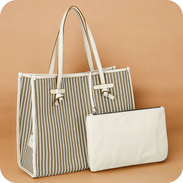 ジャンニ・キアリーニ トートバッグ レディース ブランド GIANNI CHIARINI BS 6850 CAB ベージュ/ホワイトの通販は 17,586円