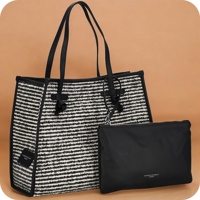 ジャンニキアリーニ トートバッグ レディース ブランド GIANNI CHIARINI BS 6850 PULLOVER ホワイト/ブラック