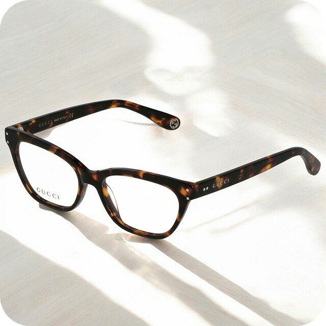 GUCCI 伊達メガネ ハヴァナマーブルブラウン レディース GG0570O グッチ 伊達メガネ レディース フォックス べっ甲 インター