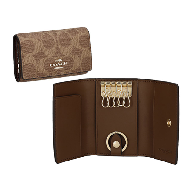【未使用】COACH　キーケース　レディース コーチ キーケース レディース ブランド COACH CZ274 IMXHE ブラウン
