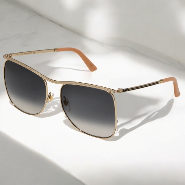 グッチ サングラス レディース ブランド GUCCI GG0820S ゴールド/グレー