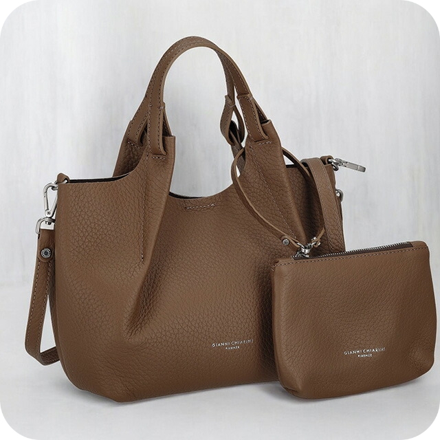 ジャンニキアリーニ ハンドバッグ レディース ブランド GIANNI CHIARINI レザー BS 9719 RNGDBL ダークブラウン 軽量 小さめ 手提げ 高級 おしゃれ プレゼント 女性 実用的 かわいい