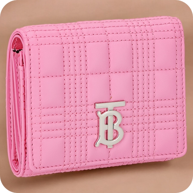 バ−バリ− 三つ折り財布 レディース ブランド BURBERRY 8049282 ピンク ウォレット 高級 おしゃれ プレゼント 実用的