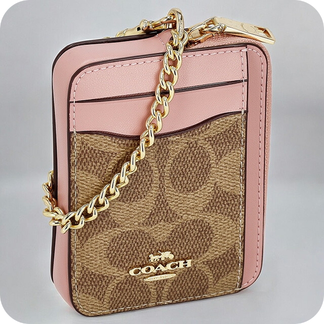 コーチ ケース メンズ レディース ブランド COACH CW883 IMXB0 ブラウン/ピンク 小銭入れ 小さい 高級 おしゃれ プレゼント 実用的