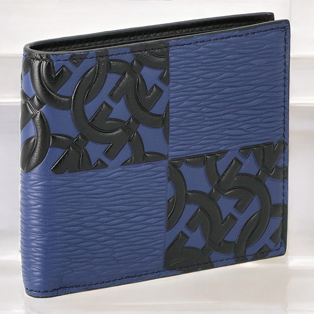 フェラガモ FERRAGAMO 二折財布 ブランド メンズ ダブルガンチーニ 66-A067 0685996　NERO ブラック wallet-01
