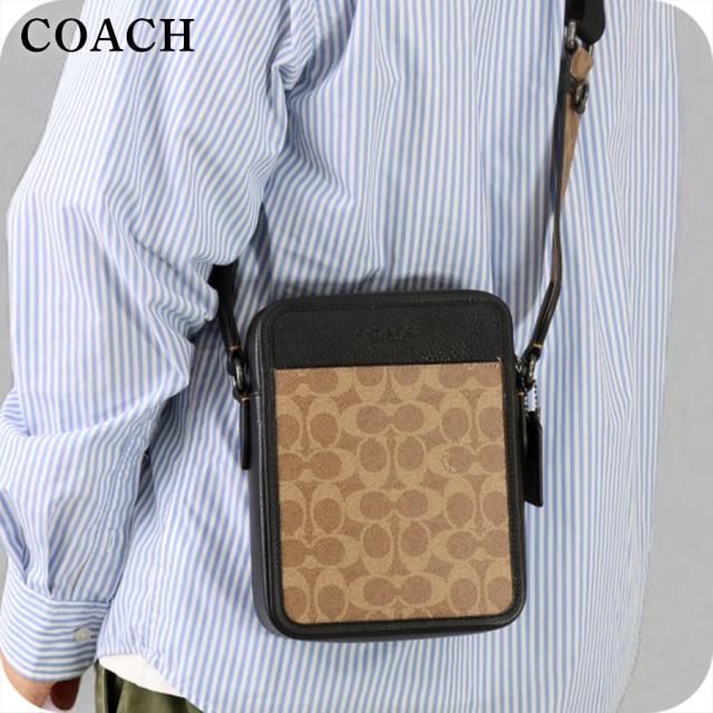 コーチ ショルダーバッグ メンズ ブランド COACH CAT78 QBNRX ライトブラウン/ブラック 斜めがけ ブランド 高級 おしゃれ プレゼント 男性 実用的 かっこいい