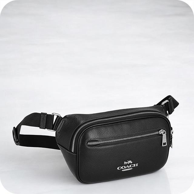 COACH コーチ ボディバッグ メンズ COACH 黒 皮革 メンズボディバッグ