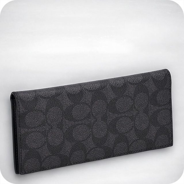 コーチ 長財布 メンズ ブランド COACH CW371 QBMI5 チャコール/ブラック ウォレット 高級 おしゃれ プレゼント 実用的