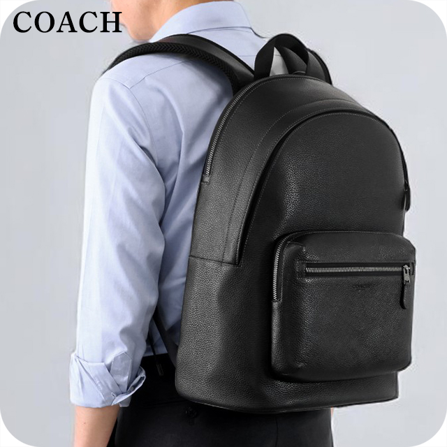 ✨人気✨コーチ　リュック　バッグパック　レザー　黒　F23247 A4収納　2室 ✨人気✨コーチ リュック バッグパック レザー 黒 F23247 A4収納 2室