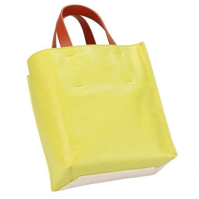 マルニ ハンドバッグ レディース ブランド MARNI SHMP0040Q0-P2644 ホワイト/イエロー 軽量 小さめ 手提げ 高級 おしゃれ プレゼント 女性 実用的 かわいい_1