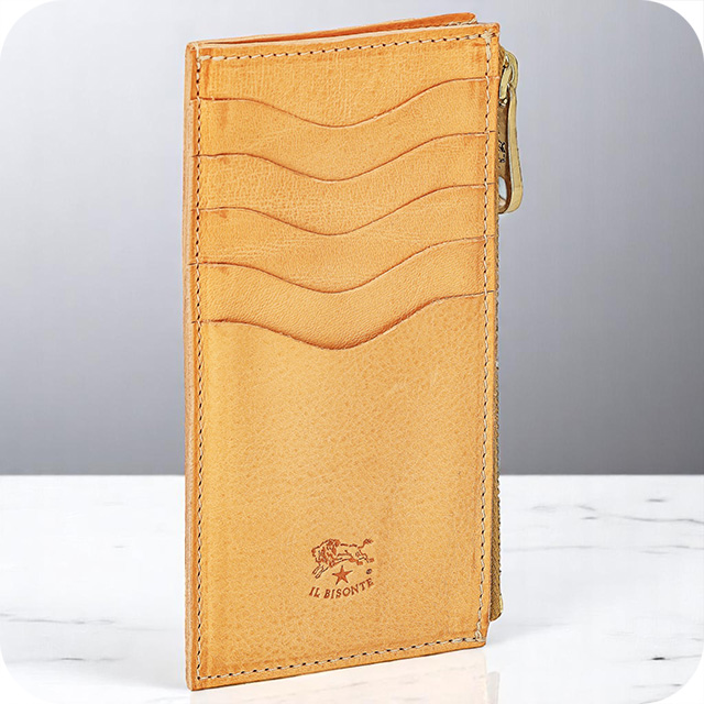 イルビゾンテ カードケース メンズ レディース ブランド IL BISONTE SCC105PV0005 ライトブラウン 定期入れ 高級 おしゃれ プレゼント 実用的