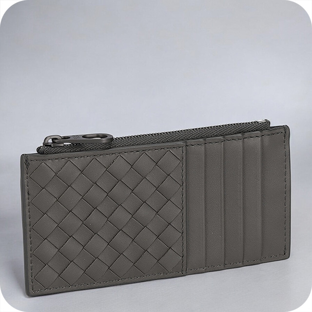 ✨美品✨BOTTEGA VENETA 小銭入れ イントレチャート ダークブラウン Bottega Veneta 長財布 ラウンドファスナー イントレチャート