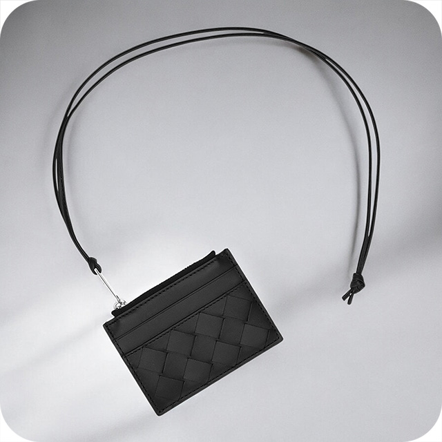 ボッテガ・ヴェネタ ケース メンズ ブランド BOTTEGA VENETA イントレチャート レザー 620344-V3US3 ブラック 小銭入れ 小さい 高級 おしゃれ プレゼント 実用的