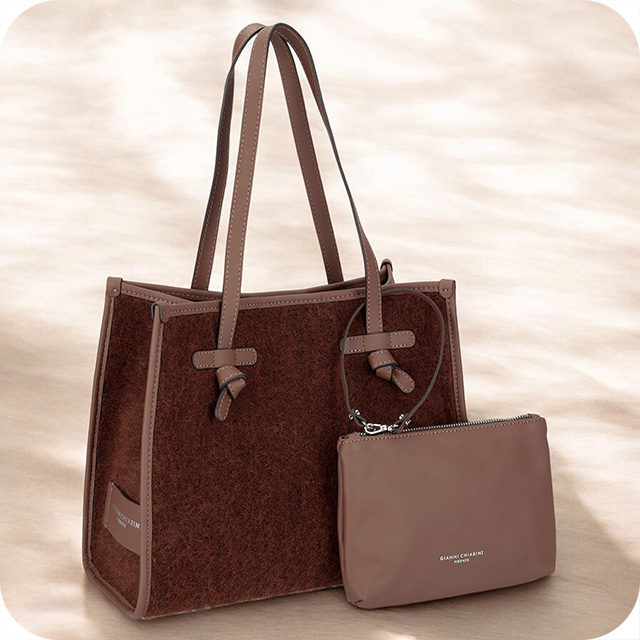 ジャンニ・キアリーニ トートバッグ メンズ レディース ブランド GIANNI CHIARINI BS 6849 FURRY ブラウン