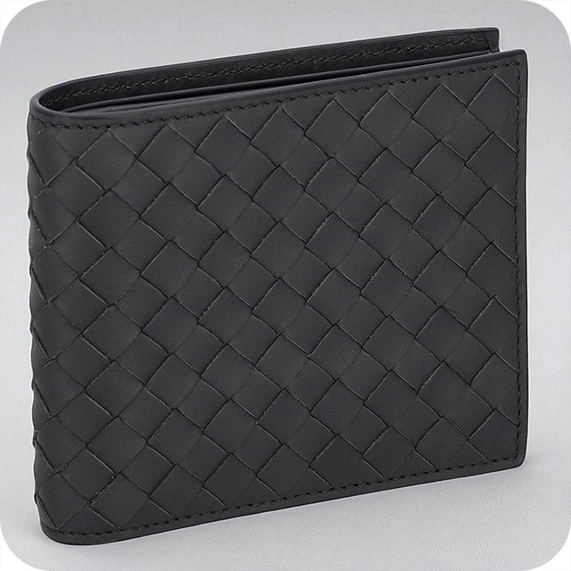 ボッテガ・ヴェネタ 二つ折り財布 メンズ ブランド BOTTEGA VENETA レザー 113993-V47W1 2015 ブラック ウォレット 高級 おしゃれ プレゼント 実用的