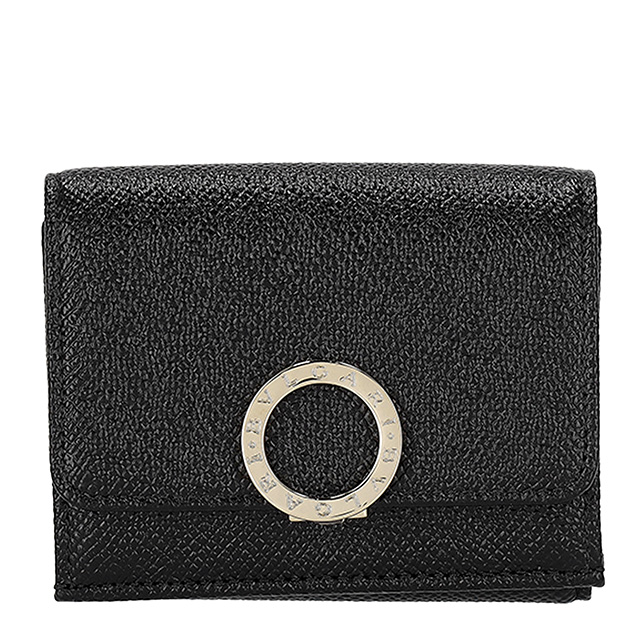 ブルガリ 三つ折り財布 レディース ブランド BVLGARI 288648 BLK ブラック ウォレット 高級 おしゃれ プレゼント 実用的_1