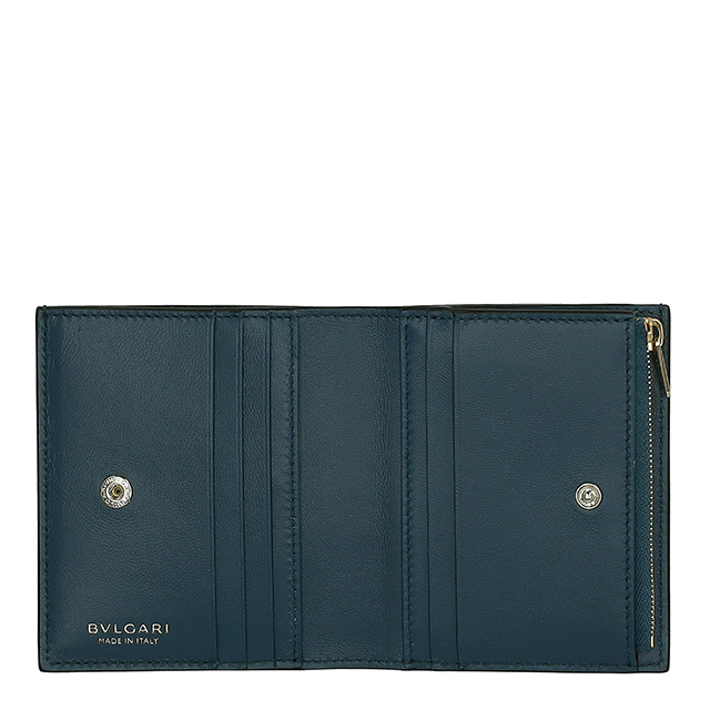 ブルガリ 二つ折り財布 レディース ブランド BVLGARI 291749 BLK ブラック/グリーン ウォレット 高級 おしゃれ プレゼント 実用的_3
