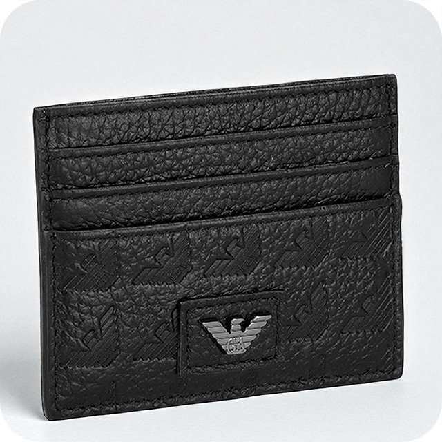 エンポリオ・アルマーニ カードケース メンズ ブランド EMPORIO ARMANI EM001740-AF14774 UC001 ブラック 定期入れ 高級 おしゃれ プレゼント 実用的