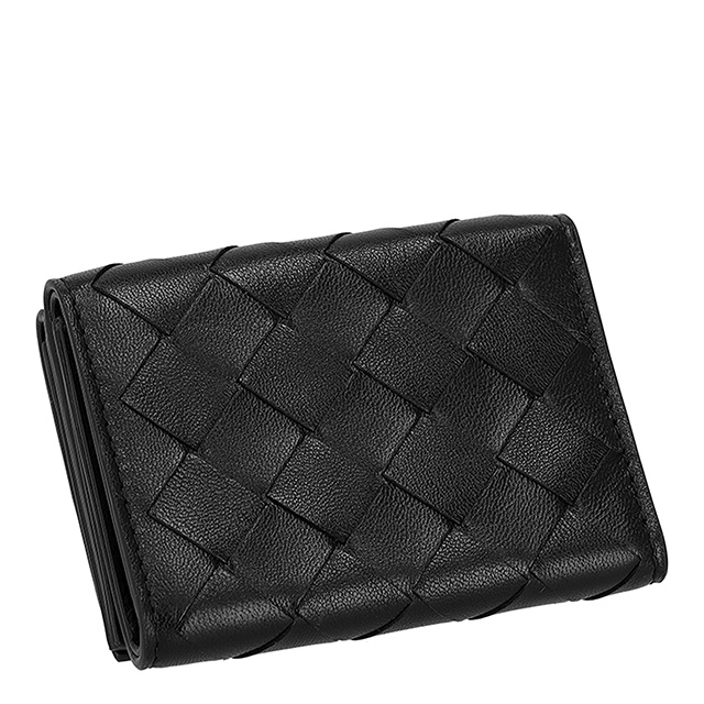 ボッテガ・ヴェネタ 三つ折り財布 レディース ブランド BOTTEGA VENETA 609285-V3UH1 8803 ブラック ウォレット 高級 おしゃれ プレゼント 実用的_2