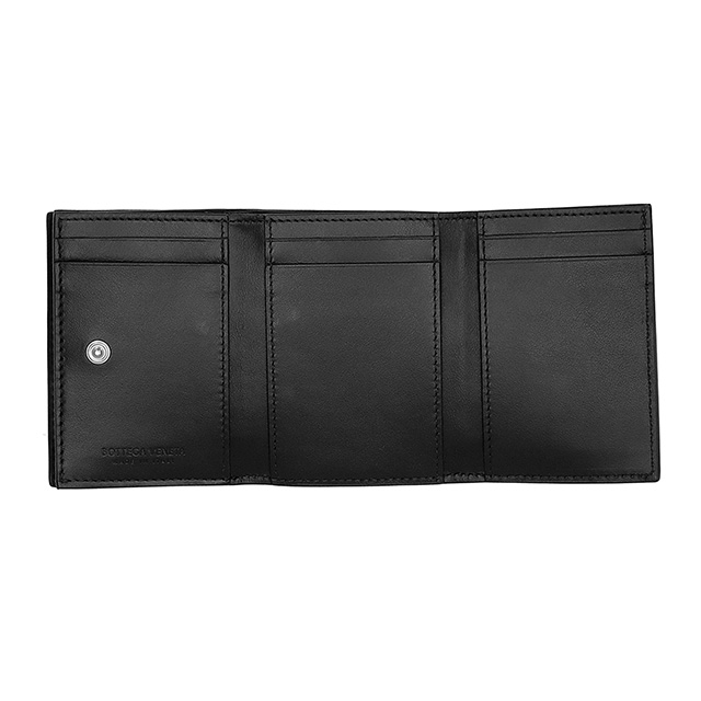 ボッテガ・ヴェネタ 三つ折り財布 レディース ブランド BOTTEGA VENETA 609285-V3UH1 8803 ブラック ウォレット 高級 おしゃれ プレゼント 実用的_3