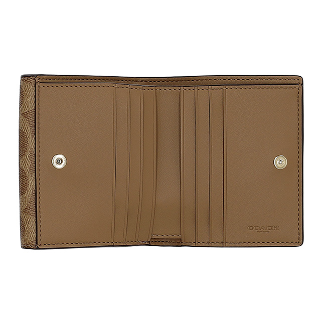コーチ 二つ折り財布 レディース ブランド COACH CCQ09 IMXI9 ブラウン/ベージュ ウォレット 高級 おしゃれ プレゼント 実用的_3