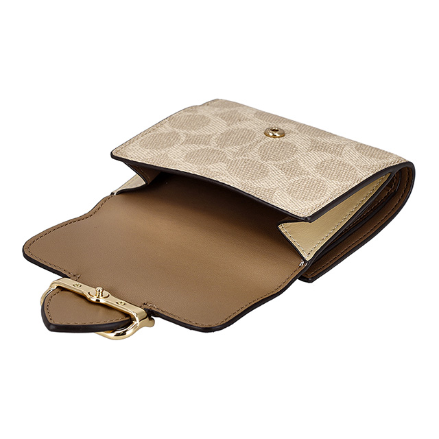 コーチ 二つ折り財布 レディース ブランド COACH CCQ09 IMXI9 ブラウン/ベージュ ウォレット 高級 おしゃれ プレゼント 実用的_4