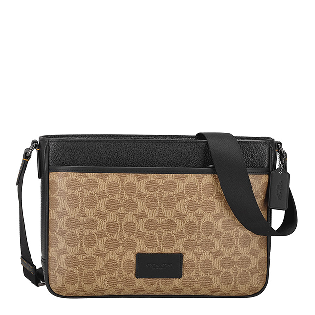 コーチ ショルダーバッグ メンズ ブランド COACH レザー CY824 QBNRX ライトブラウン/ブラック 斜めがけ ブランド 高級 おしゃれ プレゼント 男性 実用的 かっこいい_1