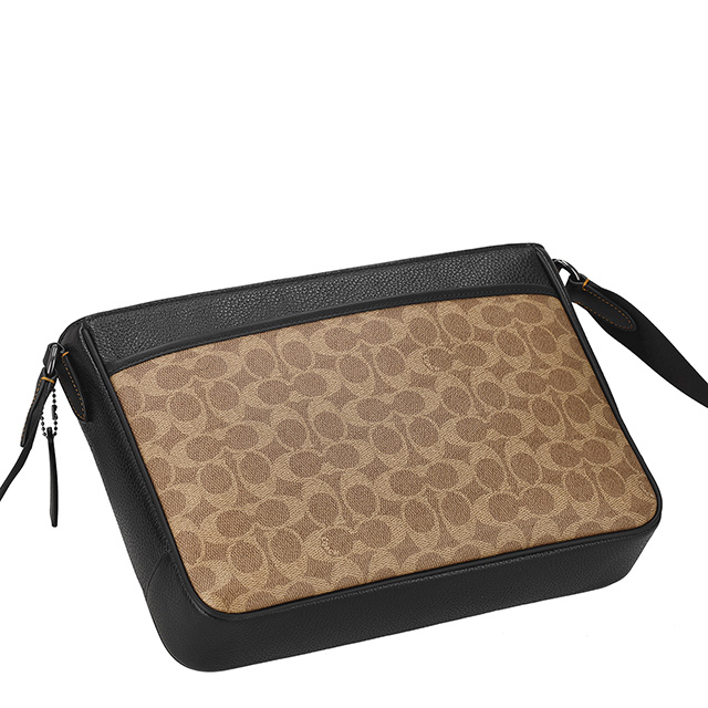 コーチ ショルダーバッグ メンズ ブランド COACH レザー CY824 QBNRX ライトブラウン/ブラック 斜めがけ ブランド 高級 おしゃれ プレゼント 男性 実用的 かっこいい_2