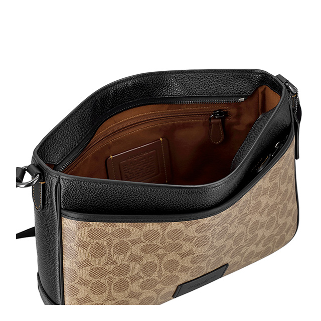 コーチ ショルダーバッグ メンズ ブランド COACH レザー CY824 QBNRX ライトブラウン/ブラック 斜めがけ ブランド 高級 おしゃれ プレゼント 男性 実用的 かっこいい_5