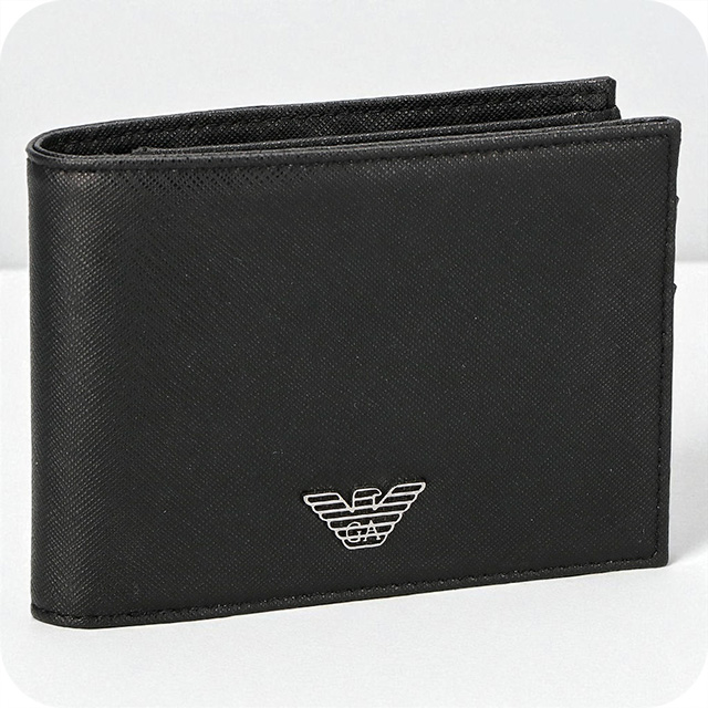 エンポリオ・アルマーニ 二つ折り財布 メンズ ブランド EMPORIO ARMANI Y4R165-Y138E 81072 ブラック ウォレット 高級 おしゃれ プレゼント 実用的 13,607円