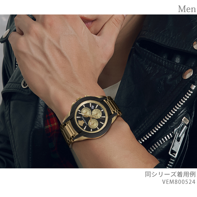 VERSACE ゴールド ブラック クロノグラフ 時計