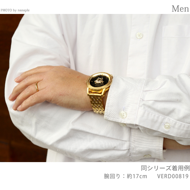 【ショッパー付】ヴェルサーチ パラッツォ クオーツ 腕時計 ブランド メンズ VERSACE VERD01623 アナログ ブラック ピンクゴールド 黒 スイス製_6