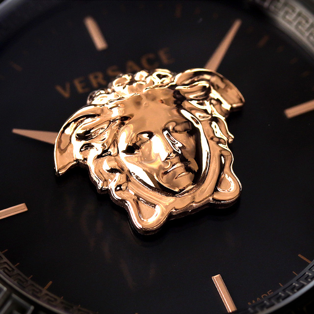 【ショッパー付】ヴェルサーチ パラッツォ クオーツ 腕時計 ブランド メンズ VERSACE VERD01623 アナログ ブラック ピンクゴールド 黒 スイス製_5